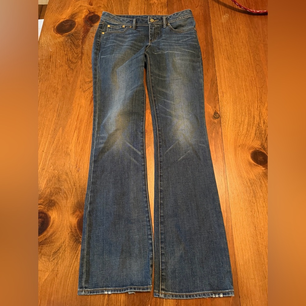 Tory Burch Classic Tory Bootcut Jeans Embroidered Pockets 28 great condition